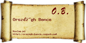 Országh Bence névjegykártya
