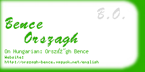 bence orszagh business card